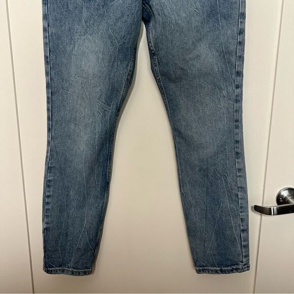 Tori Over Bump Mom Jeans Size 8 Maternity Blue Denim Straight Leg Cotton - Picture 3 of 12